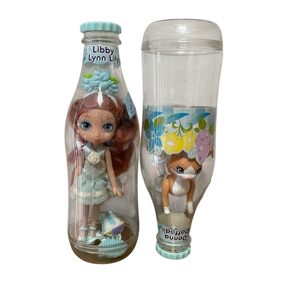 Yummi Land Soda Pop Doll Pet Libby Lynn Lily Donna Daffodil Cat Blue 2 Pc Set - Picture 1 of 9